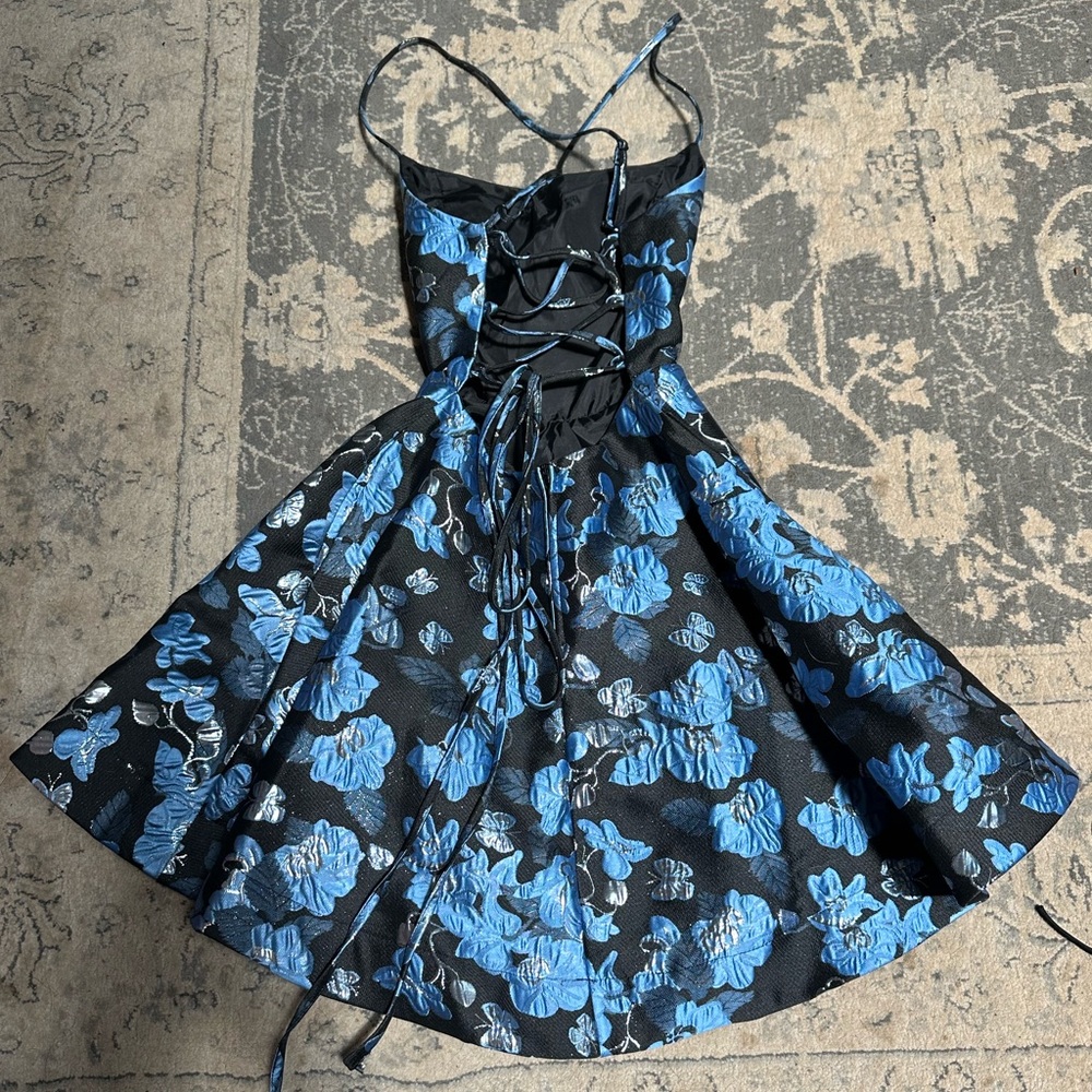 B darlin lace up fit and flare dress